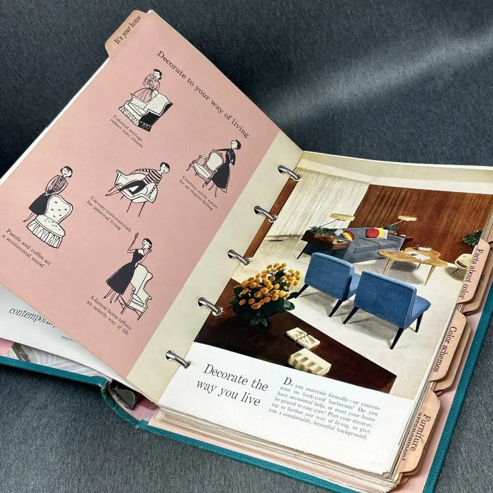 Vintage 1956 Better Homes and Gardens Decorating Book 1st Edition MCM Binder